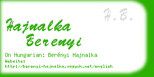hajnalka berenyi business card