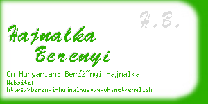 hajnalka berenyi business card